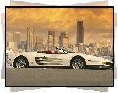 Białe, Ferrari Testarossa, Cabrio, Miasto
