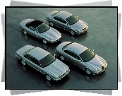 Jaguary, E-Type, X-Type, XKR, XJ