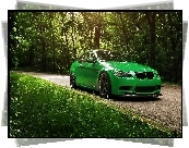 Zielone, Bmw M3, Droga, Zieleń