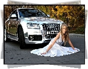 Audi S5, Chrom, Piękna, Kobieta