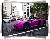 Purpurowe, Lamborghini Aventador, Miasto