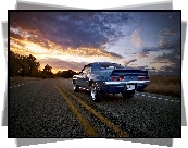 Chevrolet, Camaro SS, Droga, Chmury, Zachód, Słońca