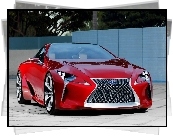 Drzewa, Ogrodzenie, Czerwony, Lexus, LF-LC, 2012