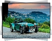 Samochód, Caterham, Seven, 160, Droga, Góry, Panorama, Miasta