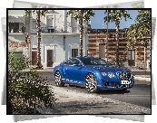 Niebieski, Bentley, Continental, GT Speed, Dom, Palmy