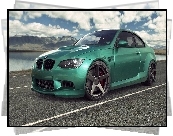Zielone, Auto, BMW M3, Niebo, Droga