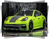 Samochód, Porsche, Panamera, Zielony