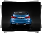 Niebieskie, BMW M3, tył, rury wydechowe
