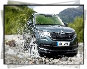 Skoda Kodiaq, Rozbryzgująca, Woda, Kamienie