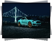 Ford Mustang EcoBoost, Tiffany Blue, 2015, Most, Golden Gate Bridge, San Francisco
