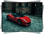 Czerwone, Ferrari 458 Italia, 2009 - 2015, Bruk, Ulica