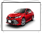 Czerwona, Toyota Camry, 2018, Białe Tło