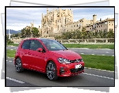 Czerwony, Volkswagen Golf 7 GTI, Facelift, 2017