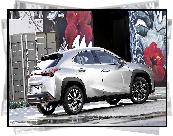 Srebrny, Lexus UX, Pomalowana, Ściana