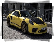 Żółte, Porsche, GT3, RS, 2019