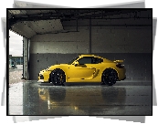 Żółte, Porsche Cayman GT4, Bok