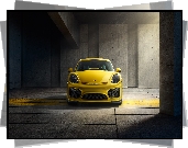 Żółte, Porsche Cayman GT4, Przód