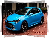 Niebieska, Toyota Corolla Hatchback, Ulica, Domy