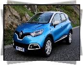 Niebieski, Renault Captur, Biały, Dach, Przód