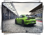 Zielone, Porsche 911 GT3 RS, Tył, Bok