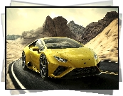 Żółte, Lamborghini Huracan EVO, RWD
