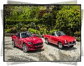 Czerwone, Samochody, Fiat 124 Spider