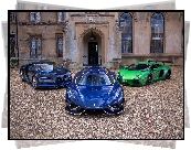 Trzy, Samochody, Bugatti Chiron, Koenigsegg Regera, Lamborghini Aventador Liberty Walk