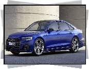 Niebieskie, Audi S8, Bok, 2021