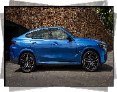 Niebieskie, BMW X6, M, Sport, Bok